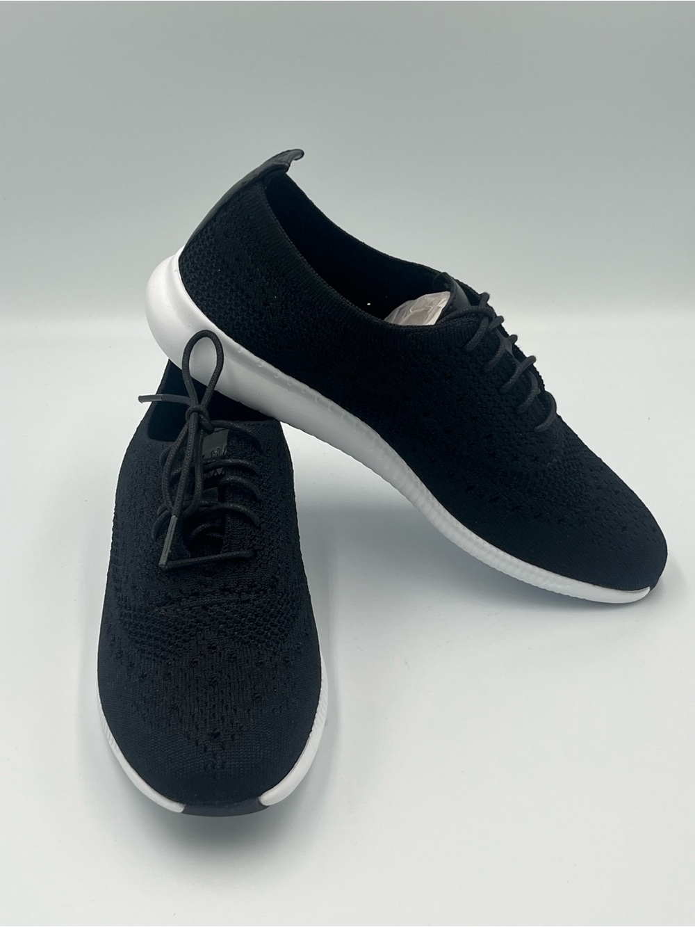 Cole Haan 2.ZeroGrand Stitchlite Wingtip Oxford Shoes Women’s Black Knit - Picture 5 of 8
